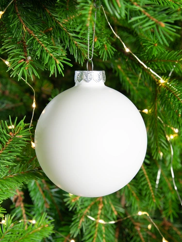 Елочный шар Finery Matt, 10 см, матовый белый Елочный шар Finery Matt, 10 см, матовый белый