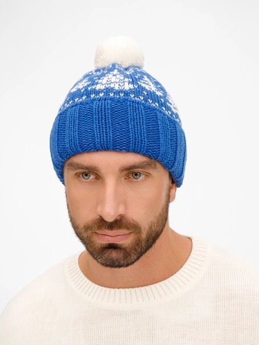 Шапка Holidale, синяя с молочным Шапка Holidale, синяя с молочным