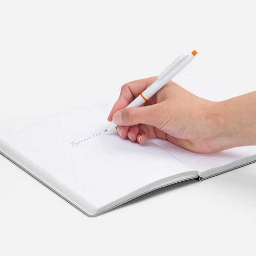 Ручка шариковая Bright Pop, белая с оранжевым Ручка шариковая Bright Pop, белая с оранжевым