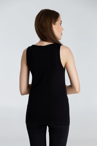 Майка женская Vibrance, черная Майка женская Vibrance, черная