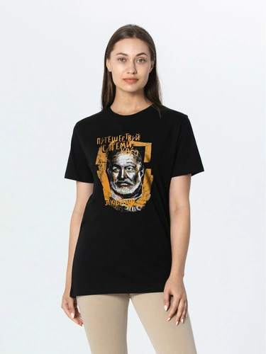 Футболка «Хемингуэй», черная Футболка «Хемингуэй», черная