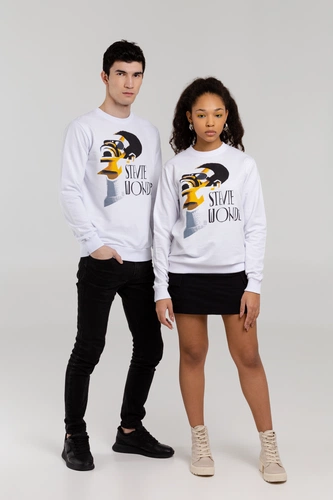 Толстовка «Меламед. Stevie Wonder», белая Толстовка «Меламед. Stevie Wonder», белая