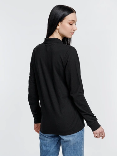 Рубашка поло с длинным рукавом Prime LSL, черная Рубашка поло с длинным рукавом Prime LSL, черная