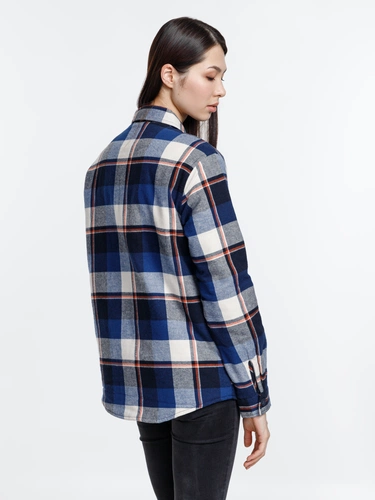 Куртка-рубашка оверсайз унисекс Noah, синяя Куртка-рубашка оверсайз унисекс Noah, синяя