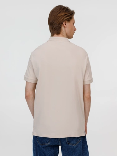 Рубашка поло унисекс Pacific, бежевая (льняная) Рубашка поло унисекс Pacific, бежевая (льняная)