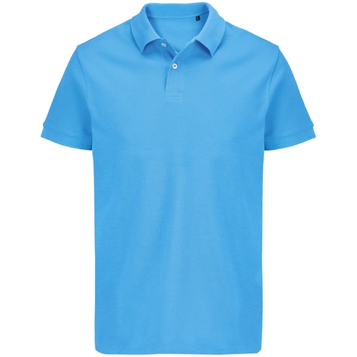 Рубашка поло унисекс Pacific, ярко-бирюзовая Рубашка поло унисекс Pacific, ярко-бирюзовая