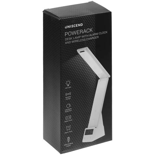 Лампа с беспроводной зарядкой смартфона и часов Powerack, белая Лампа с беспроводной зарядкой смартфона и часов Powerack, белая