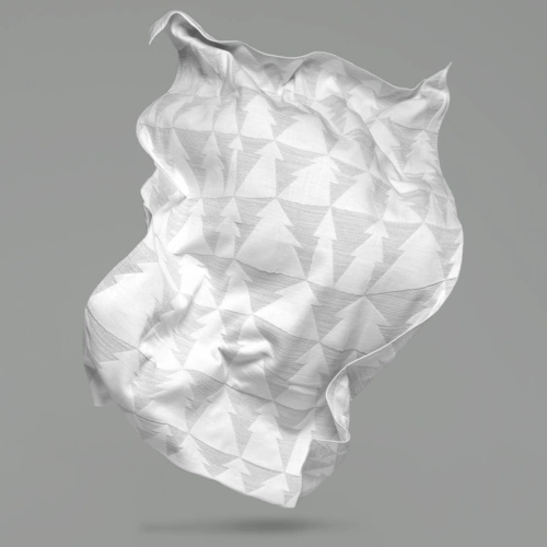 Плед «Танцующий лес», белый с серебристым Плед «Танцующий лес», белый с серебристым