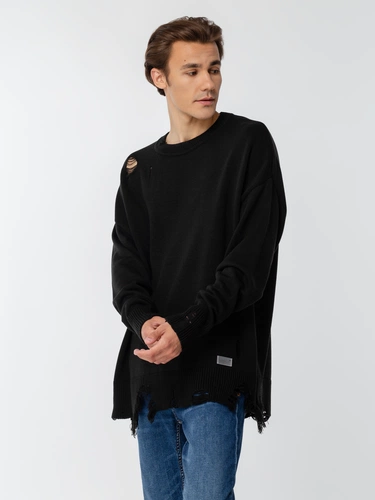 Джемпер оверсайз унисекс Grunge, черный Джемпер оверсайз унисекс Grunge, черный