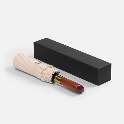 Зонт складной Cloudburst в подарочной упаковке, бежевый Зонт складной Cloudburst в подарочной упаковке, бежевый