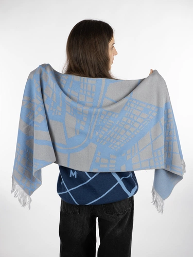 Палантин с бахромой на заказ Rinn Fint, полушерсть Палантин с бахромой на заказ Rinn Fint, полушерсть