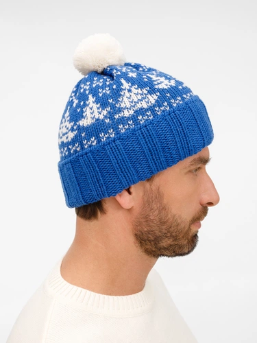 Шапка Holidale, синяя с молочным Шапка Holidale, синяя с молочным