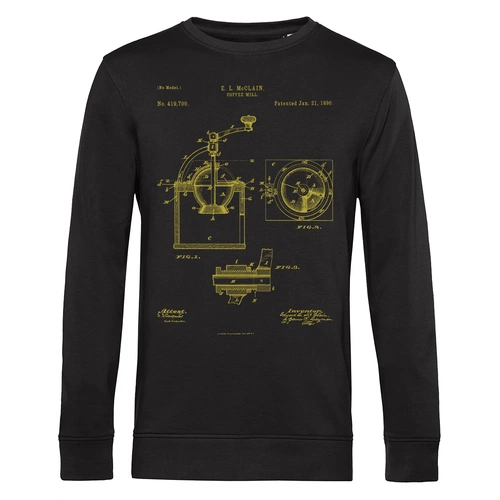 Свитшот Old Patents. Coffee Mill, черный Свитшот Old Patents. Coffee Mill, черный