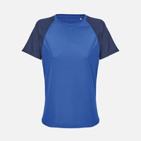 Футболка спортивная женская Vortex Women, темно-синяя с ярко-синим