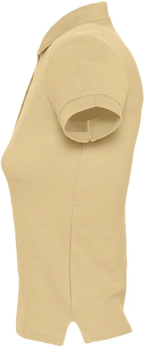 Рубашка поло женская People 210, бежевая Рубашка поло женская People 210, бежевая