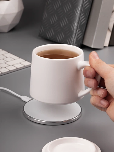 Кружка с подогревом и беспроводной зарядкой dualBase ver. 2.0 Matt, белая Кружка с подогревом и беспроводной зарядкой dualBase ver. 2.0 Matt, белая