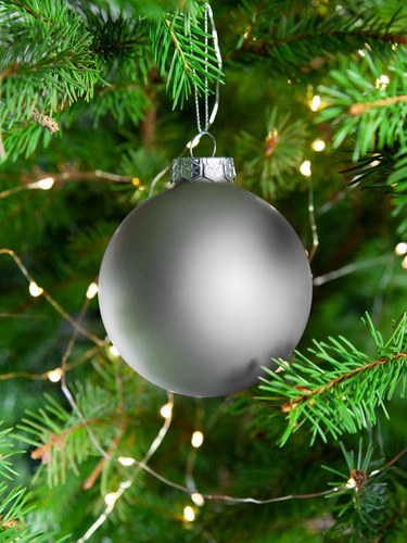 Елочный шар Finery Matt, 8 см, матовый серебристый Елочный шар Finery Matt, 8 см, матовый серебристый
