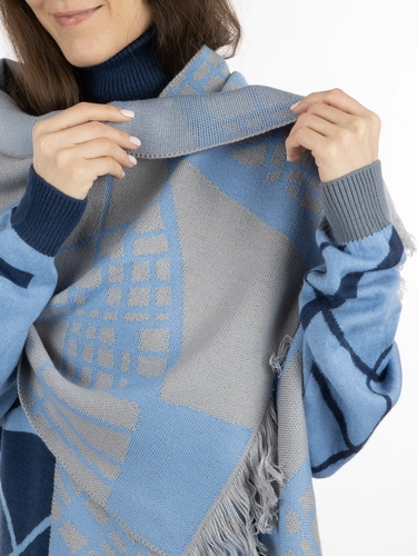 Палантин с бахромой на заказ Rinn Fint, полушерсть Палантин с бахромой на заказ Rinn Fint, полушерсть