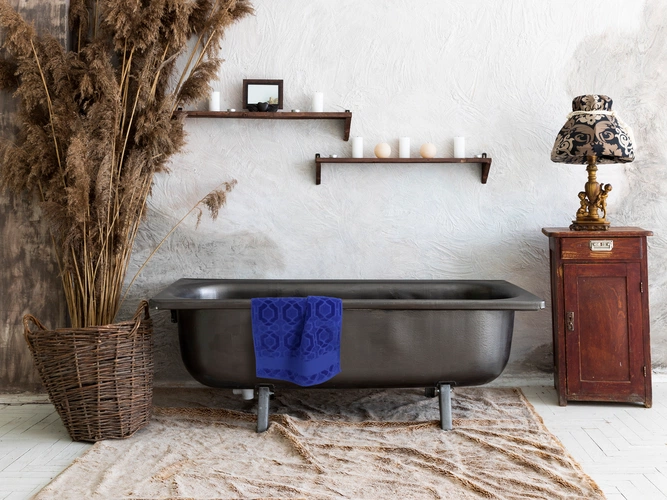 Полотенце Velin, большое, синее Полотенце Velin, большое, синее