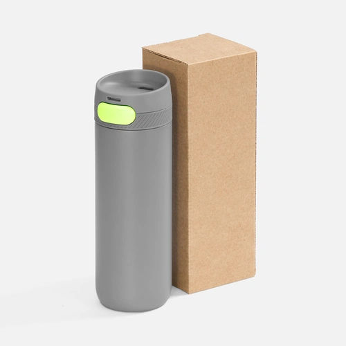 Термостакан X1 с цветной кнопкой, серый с желтым Термостакан X1 с цветной кнопкой, серый с желтым