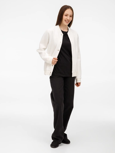 Бомбер унисекс AtmosWear, молочно-белый Бомбер унисекс AtmosWear, молочно-белый