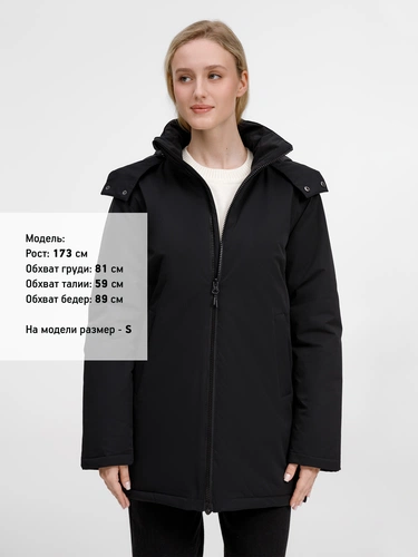 Куртка-парка унисекс Sfera, черная Куртка-парка унисекс Sfera, черная