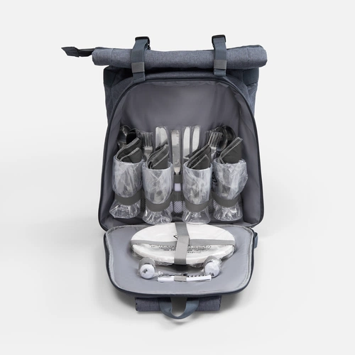 Набор для пикника Picnivo на 4 персоны, темно-серый меланж Набор для пикника Picnivo на 4 персоны, темно-серый меланж