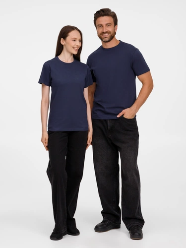 Футболка унисекс T-Bolka 180, темно-синяя Футболка унисекс T-Bolka 180, темно-синяя