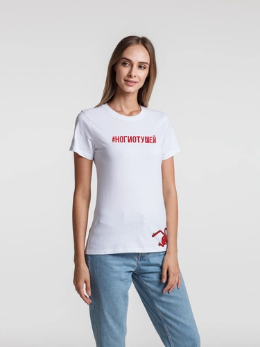 Футболка женская «Ногиотушей», белая Футболка женская «Ногиотушей», белая
