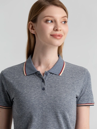 Рубашка поло женская Paname Women, голубой меланж Рубашка поло женская Paname Women, голубой меланж