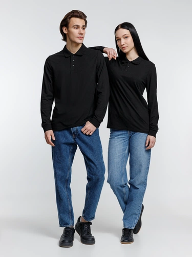 Рубашка поло с длинным рукавом Prime LSL, черная Рубашка поло с длинным рукавом Prime LSL, черная