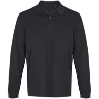 Рубашка поло унисекс с длинным рукавом Pacific LSL, черная