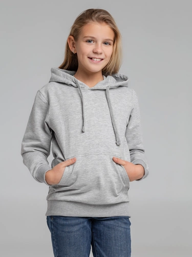 Толстовка с капюшоном детская Kirenga Kids, серый меланж Толстовка с капюшоном детская Kirenga Kids, серый меланж
