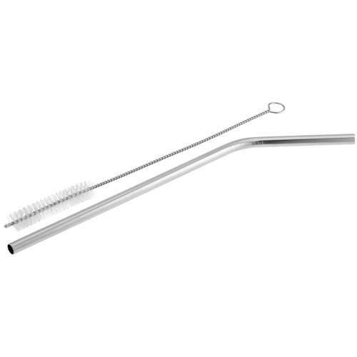 Набор Mellow, с изогнутой трубочкой, серебристый Набор Mellow, с изогнутой трубочкой, серебристый