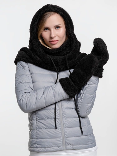 Балаклава-капюшон Flocky, черная Балаклава-капюшон Flocky, черная