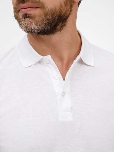 Рубашка поло унисекс Tervise, белая Рубашка поло унисекс Tervise, белая