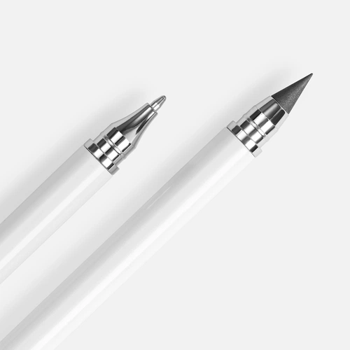 Ручка шариковая и вечный карандаш Diptych, белая Ручка шариковая и вечный карандаш Diptych, белая