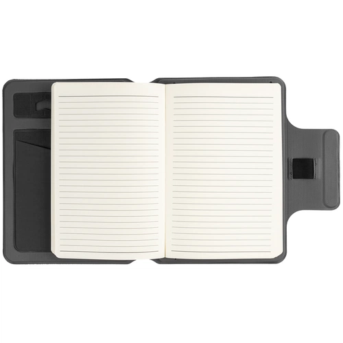 Органайзер с блокнотом и аккумулятором Oiro, черный Органайзер с блокнотом и аккумулятором Oiro, черный