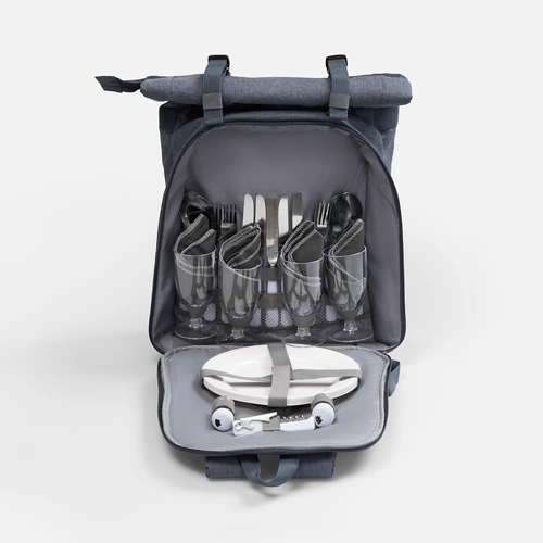 Набор для пикника Picnivo на 4 персоны, темно-серый меланж Набор для пикника Picnivo на 4 персоны, темно-серый меланж