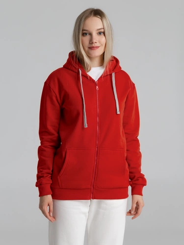 Толстовка на молнии с капюшоном Unit Siverga Heavy, красная Толстовка на молнии с капюшоном Unit Siverga Heavy, красная