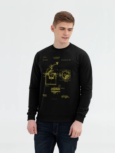 Свитшот Old Patents. Coffee Mill, черный Свитшот Old Patents. Coffee Mill, черный