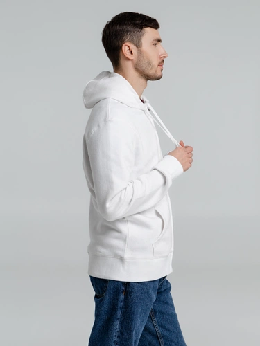 Толстовка на молнии с капюшоном унисекс King, белая Толстовка на молнии с капюшоном унисекс King, белая