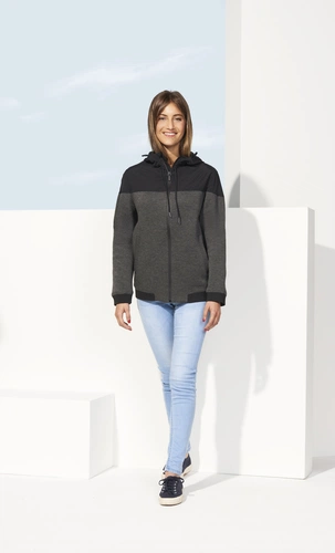 Куртка унисекс Voltage, серый меланж с темно-синим Куртка унисекс Voltage, серый меланж с темно-синим