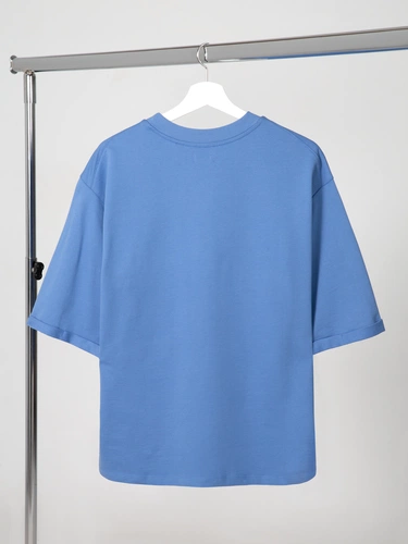 Футболка оверсайз унисекс Kosmos 2.0, синяя Футболка оверсайз унисекс Kosmos 2.0, синяя