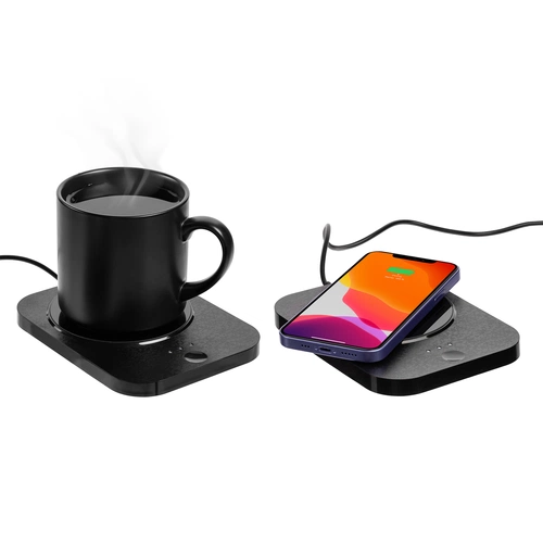 Кружка с подогревом и беспроводной зарядкой dualBase plus, черная Кружка с подогревом и беспроводной зарядкой dualBase plus, черная