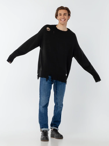 Джемпер оверсайз унисекс Grunge, черный Джемпер оверсайз унисекс Grunge, черный