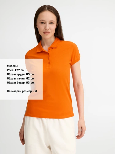 Рубашка поло женская People 210, оранжевая Рубашка поло женская People 210, оранжевая