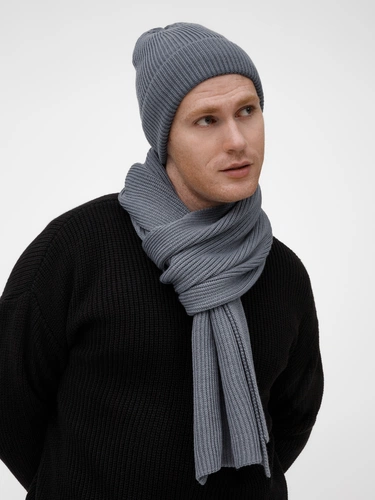 Шарф Nobilis Mono, серый (стальной) Шарф Nobilis Mono, серый (стальной)