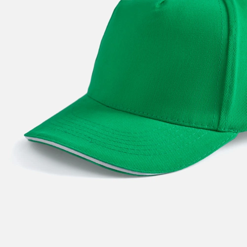 Бейсболка Long Beach, ярко-зеленая с белым Бейсболка Long Beach, ярко-зеленая с белым
