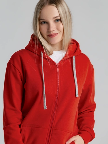 Толстовка на молнии с капюшоном Unit Siverga Heavy, красная Толстовка на молнии с капюшоном Unit Siverga Heavy, красная